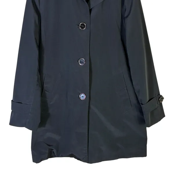 London Fog Womens Classic Trench Coat‎ Size L Black Work Office Timeless Classic - Image 4