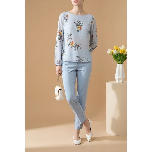 Vince Camuto Floral Oversized Blouse XXS - Image 2