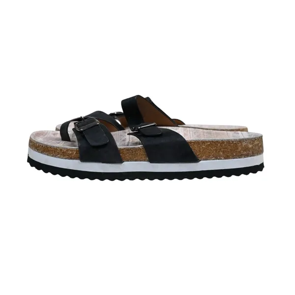Boutique by Corkys Women's 9 Tan Line Sandal in Black Metallic - Image 4