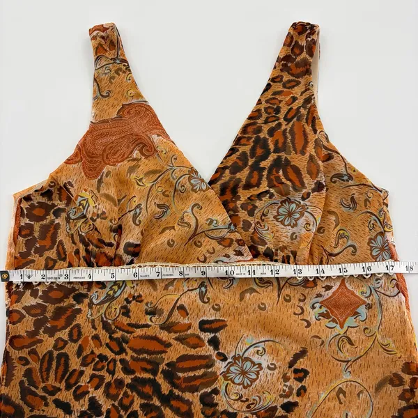 California Krush Vintage Y2K Leopard Paisley Lace Babydoll Top - Image 7