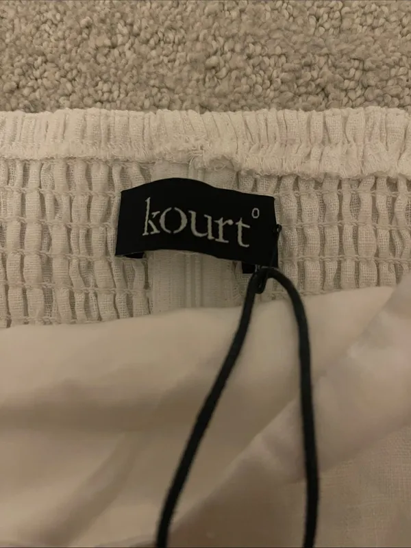 NWT Kourt Nadia Linen Top size 0 White cap sleeve crop Tibi Few Moda - Image 8
