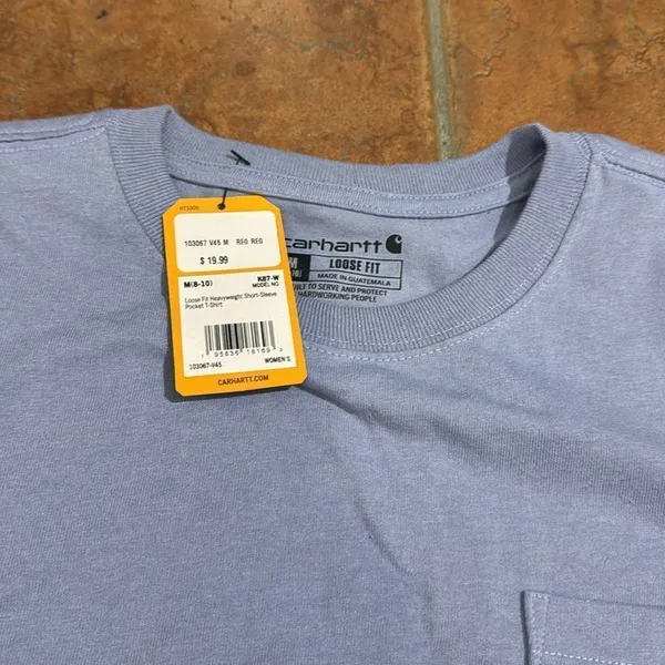 NWT Carhartt Loose Fit Heavyweight Blue Short Sleeve‎ Tee Casual Cotton size M - Image 5