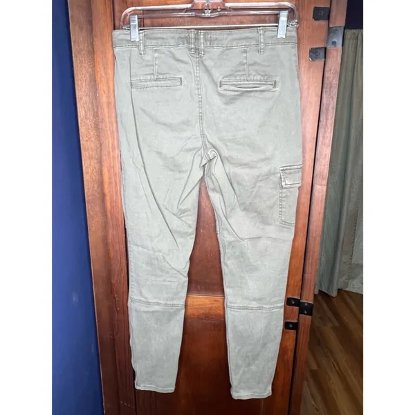Abercrombie & Fitch Womens Cargo Skinny Pant 26 Green Utility Zipper Hem Casual - Image 6