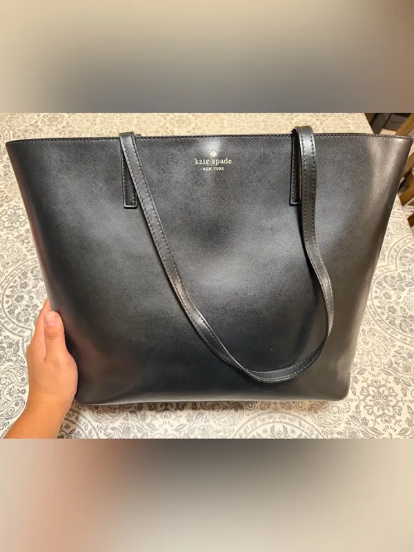 Kate Spade Black Leather Tote Bag - Image 2