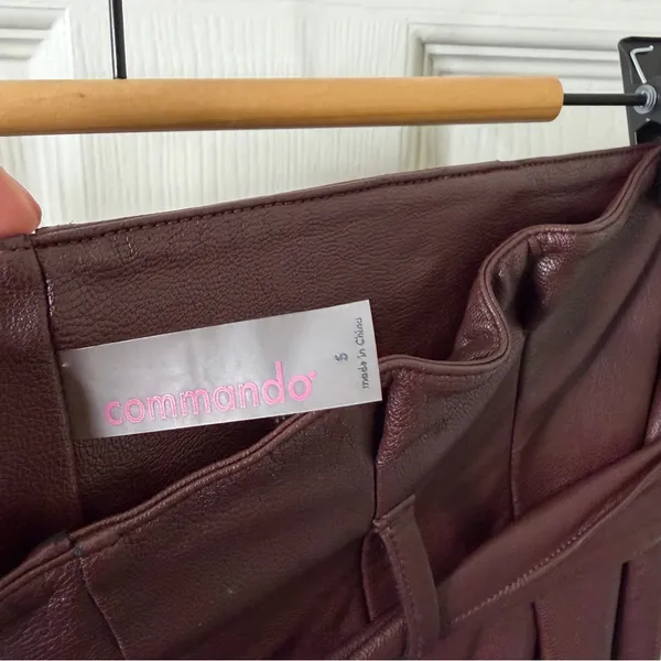 Commando Faux Leather Paper Bag Pant Burgundy Oxblood Womens Size S‎ - Image 6