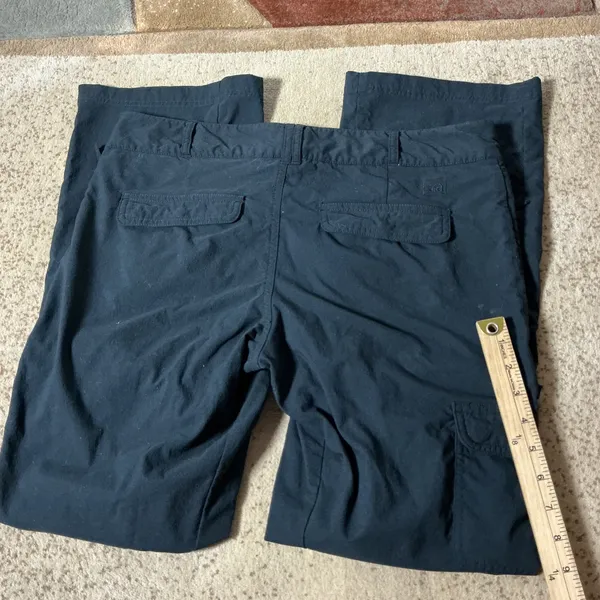REI Sahara Convertible Hiking Pants Women 12 Black Zip Off Cargo Trail UPF 50+ - Image 8