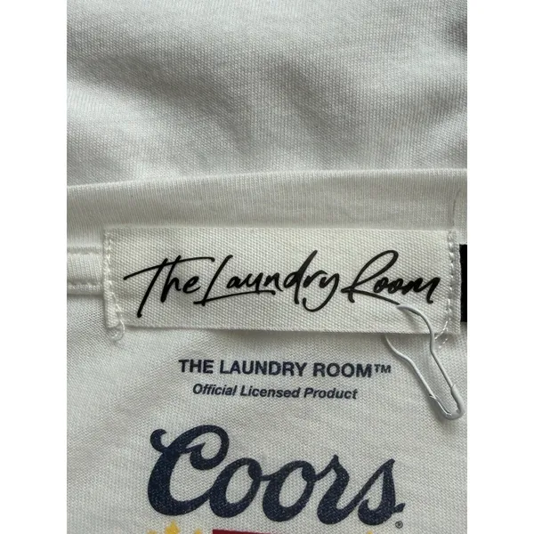 The Laundry Room Coors Banquet Rodeo Graphic Oversized Tee White Womens SM NWOT - Image 7