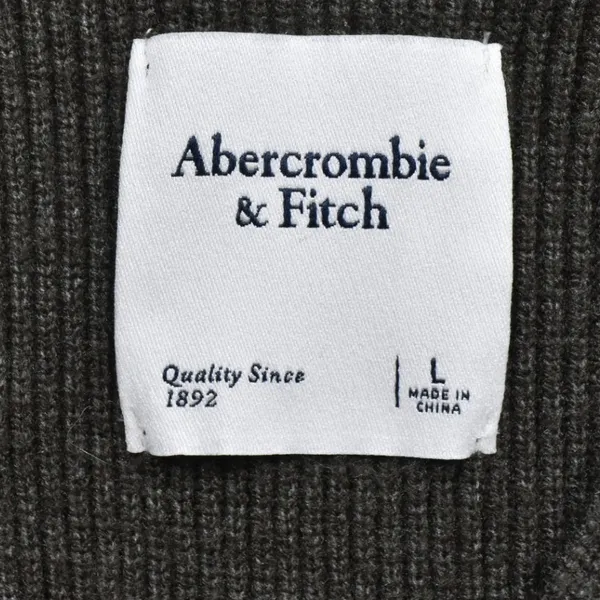 Abercrombie & Fitch Ribbed Knit Wrap Belted Midi Sweater Dress char Grey Large - Image 4