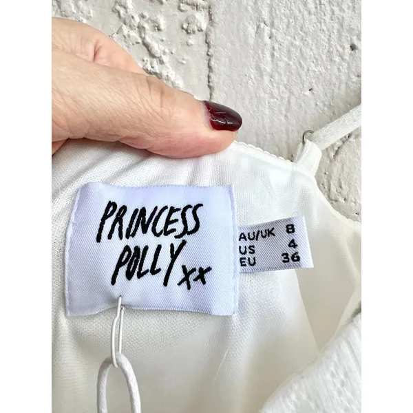NWT Princess Polly xx Sleeveless Floral Print Taran Mini Dress White Womens US 4 - Image 7