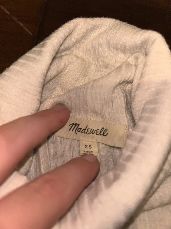 Madewell White Ribbed Turtleneck - Image 3