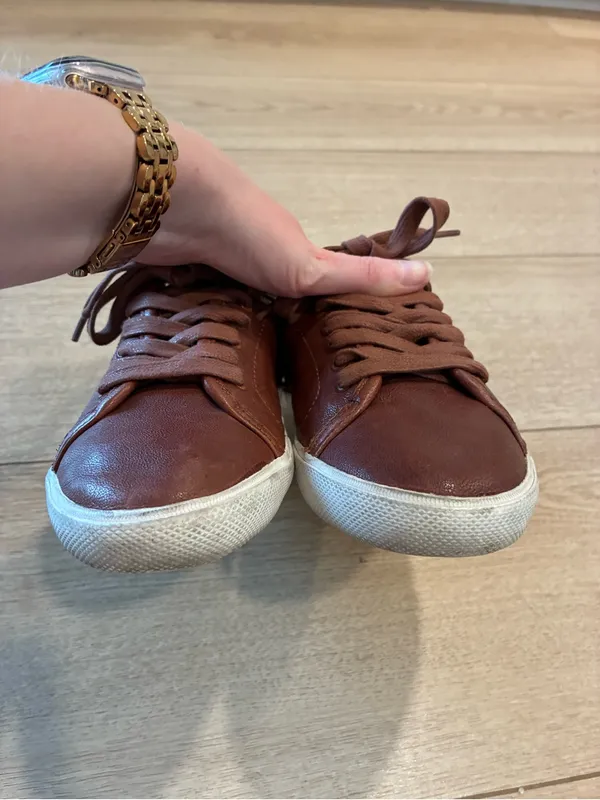 Frye Women’s Mindy Low Top Brown Leather Lace Up Sneaker Size 6 - Image 5
