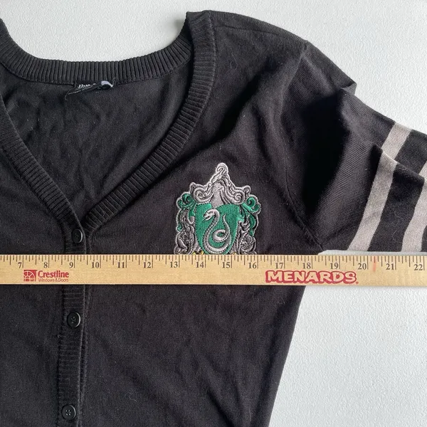Warner Bros. Harry Potter Slytherin Cardigan Sweater Black Women's Size Medium - Image 10