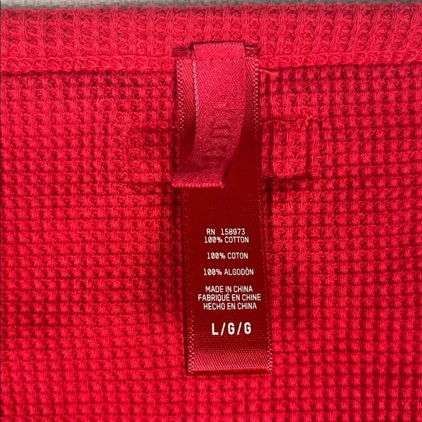 Skims waffle Henley in red
Size: Large - Image 2