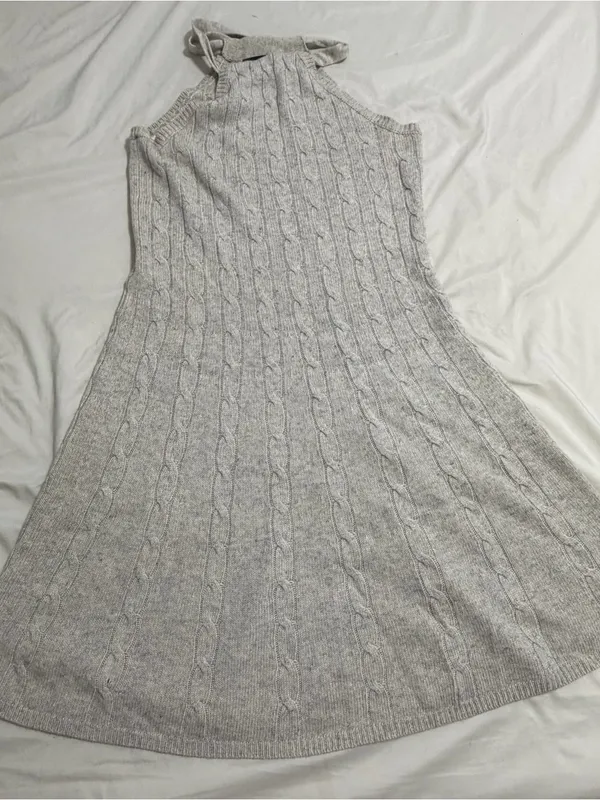 Ralph Lauren cream cable cashmere knit halter dress in a Size S - Image 3