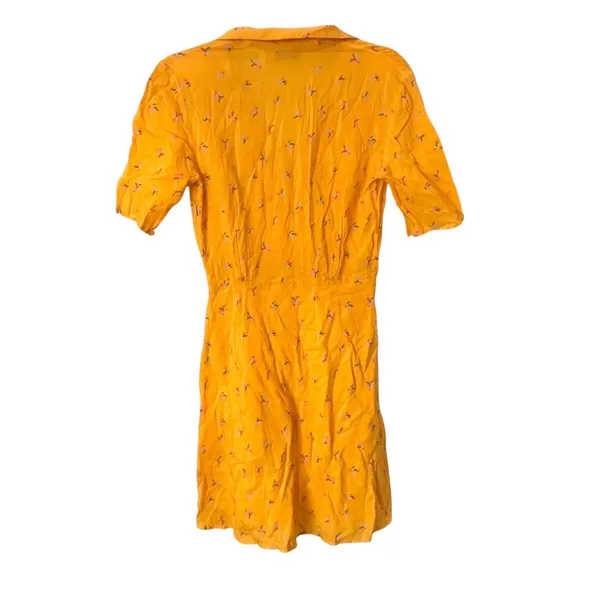 & OTHER STORIES Floral Collared‎ Skater Dress Yellow Sz 4 - Image 3