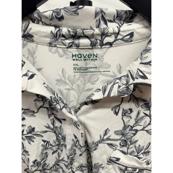 Haven Well Within $78 Women's XXL Organic Cotton Jersey Magnolia Pajama Shirt - Image 4
