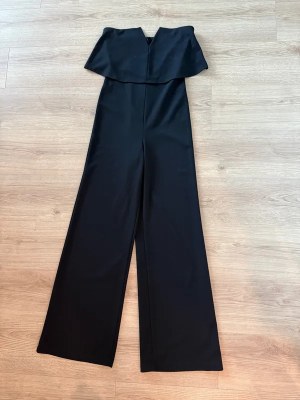 Lulus Black Strapless Jumpsuit Wide-Leg - Image 4