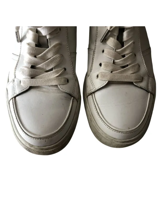 Zadig & Voltaire ZV1747 Flash High-Top Sneakers White Leather Lightning Bolt 40 - Image 4