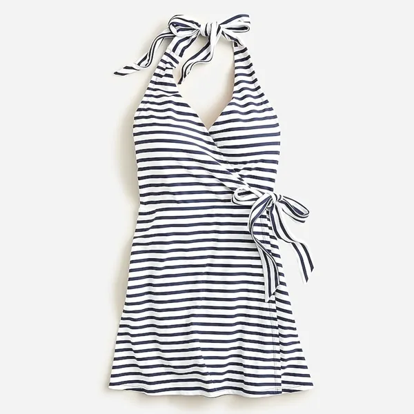 J crew Halter wrap swim dress‎ in stripe - Image 3