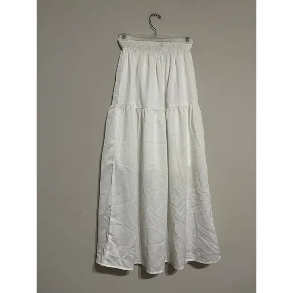Princess Polly Dion Maxi Skirt White Tiered Peasant Smocked Waist Size 6 - Image 6