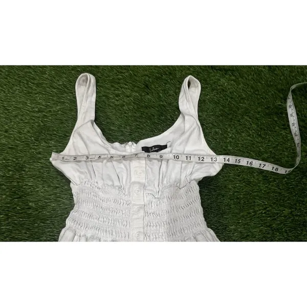 Lulu’s Fairy Your Sunny Day White Tiered Smocked Mini Dress Coquette Cottage S - Image 10
