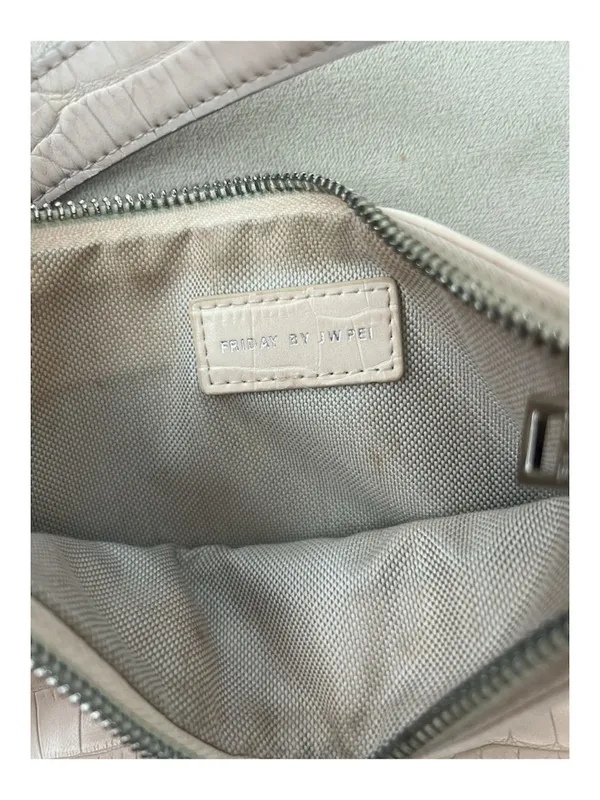 Friday by JW PEI Cream Croc Embossed Shoulder Bag 90s Style - Image 7