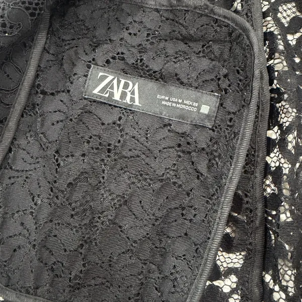 Zara Elegant Black Lace Blazer - Image 12