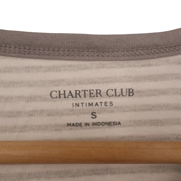 Charter Club Intimates Pajama Set Womens S Gray White Striped Cotton Sleepwear - Image 4