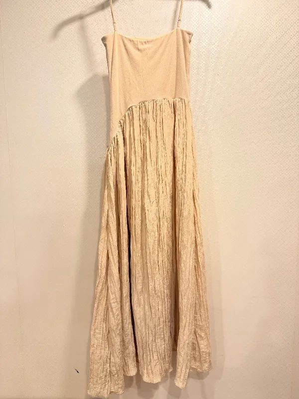 Anthropologie Find Me Now Gold Asymmetric Drop Waist Maxi Elegant Dress Modern Evening Size XS - Image 3