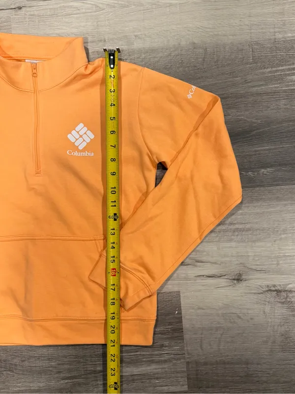 Columbia Womens Orange Trek French Terry 1/2 Zip Sweatshirt Size XS - Image 4