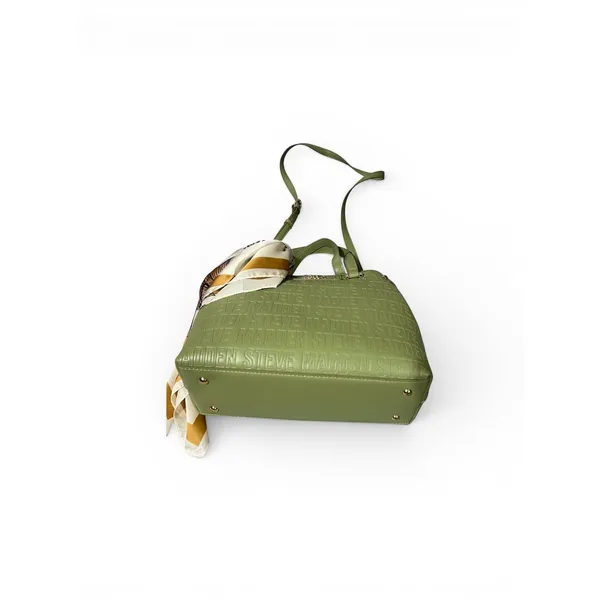 Steve Madden Satchel Womens Olive Green NWT Embossed Logo Scarf Crossbody Medium - Image 5
