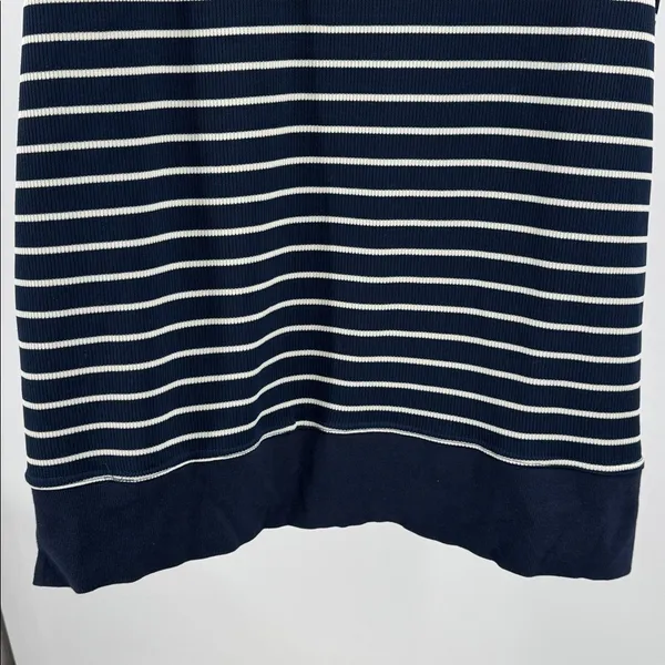 Entro Navy and White Striped Mini Dress sleeveless ribbed coastal nautical M - Image 11