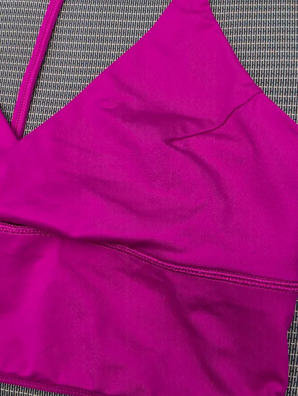 Lululemon Twist Bra Long Line Raspberry M/L - Image 4