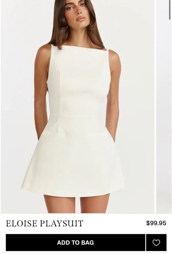 Showpo Eloise Playsuit white womens size 8 NWT - Image 2