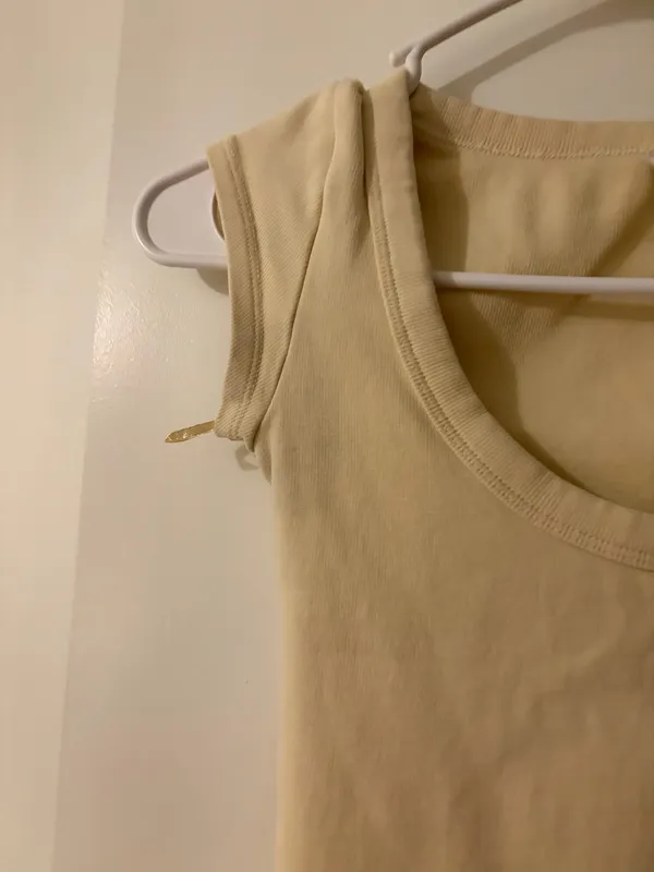 ZARA Butter Yellow Square Neck Ribbed Crop Top - Image 2