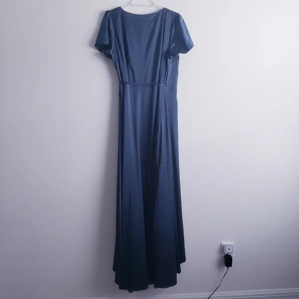 Baltic Born Krystal Satin Wrap Gown Short Sleeve New Without Tags - Image 8