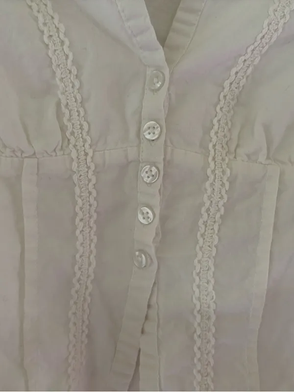 Princess Polly White Button Down Shirt with details size 0 - Image 3