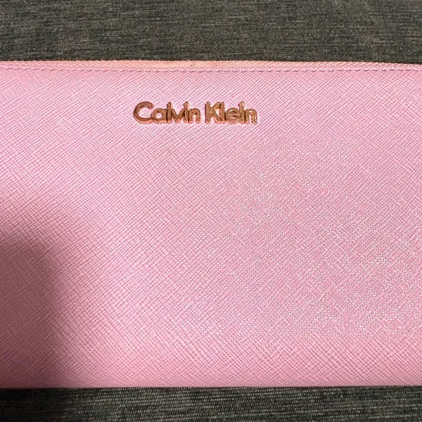 calvin klein Long Wallet Light Purple With Gold Logo - Image 2