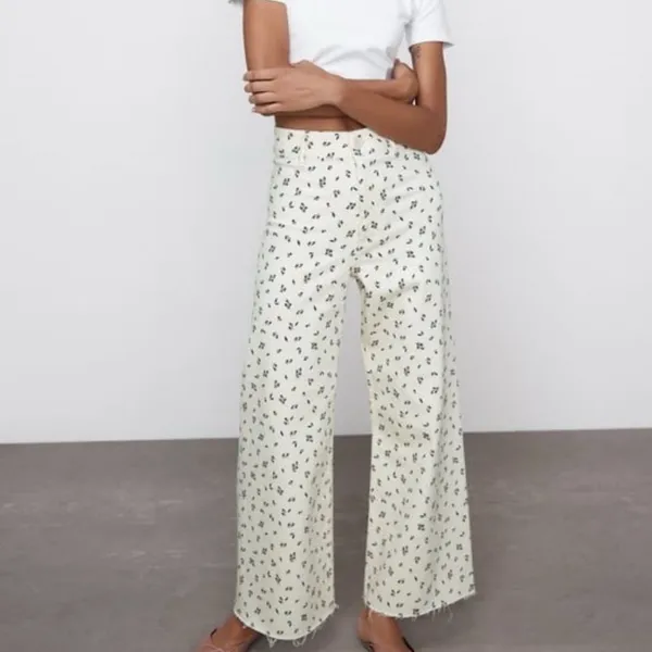 NEW Zara The Marine Straight Floral Jeans 2 - Image 4