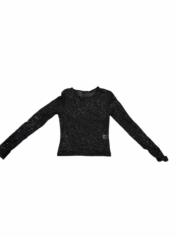 Love Tree Black Long-Sleeve Sparkle Crop Top - Image 4
