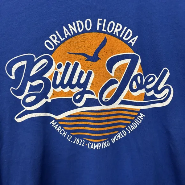 Orlando Florida Billy Joel Camping World Stadium Blue T-Shirt XL - Image 2