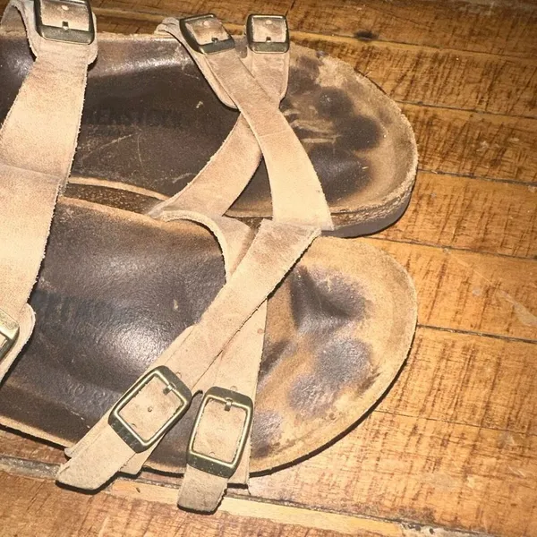 Birkenstock strappy tan ortho arch support 38 sandals - Image 6