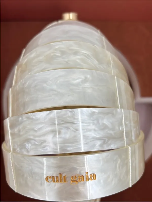 Cult Gaia Sirena Shell Acrylic Rounded Seashell Clutch in Ivory - Image 7