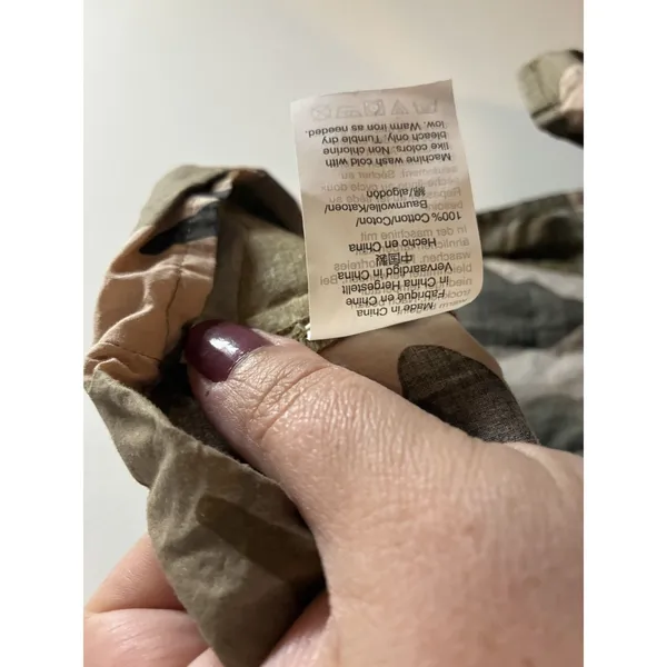 Madewell Cottontail‎ Camo Short Sleeve Button Tie Front Shirt Womens L - Image 4