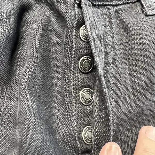 WE THE FREE Black‎ Distressed Denim Jeans 24 Mid Rise Button Fly Straight Leg - Image 7