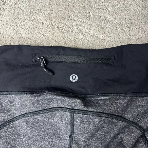 Women's Lululemon 8 Speed Up Right Weathered‎ Grey Athletic Leggings Pockets - Image 5