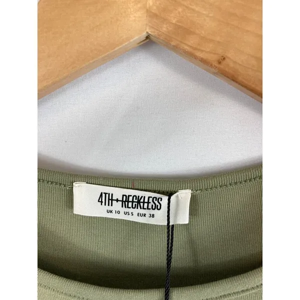 NWT 4TH & RECKLESS Gabriella Shoulder Pad Sleeveless T-shirt Dress In Sage Small - Image 5