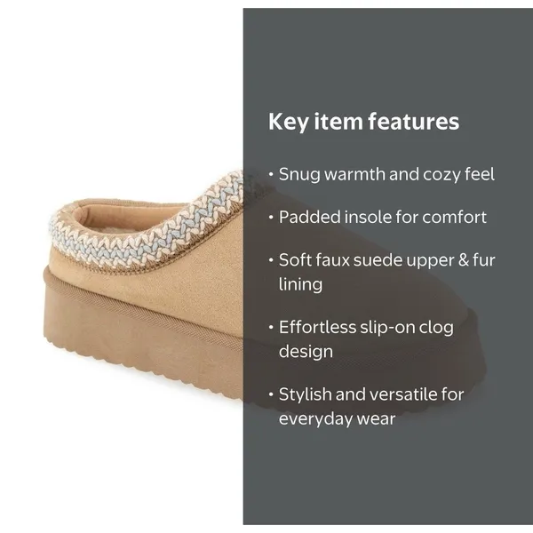 union bay womans Jade Faux Suede Platform Clog tan size 7 - Image 2