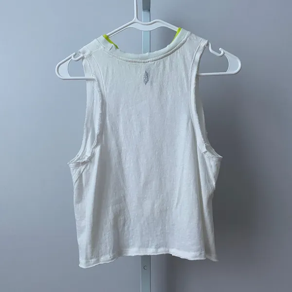 FP Movement Cotton Sporty Chic Relaxed Yoga Layering Tank Top XS White - Image 8
