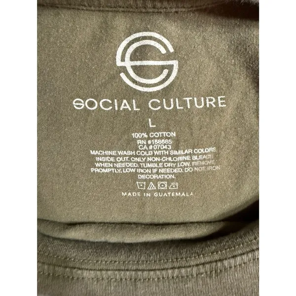 Source Unknown West Coast California 99 Graphic Cropped Tee Shirt Size Large Retro Green - Image 3
